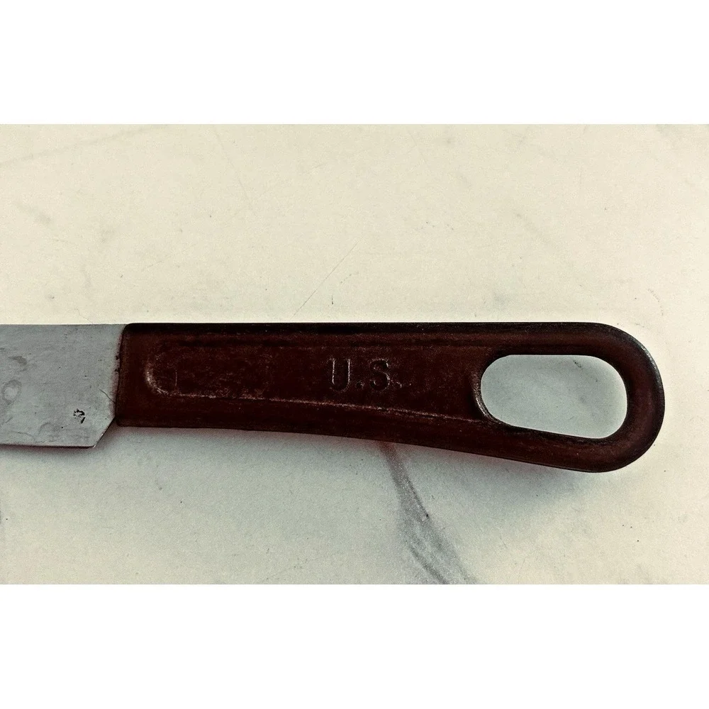 Vintage US Military Mess Knife USA Black‎ Bakelite / Plastic Handle 7.5 Inches A
